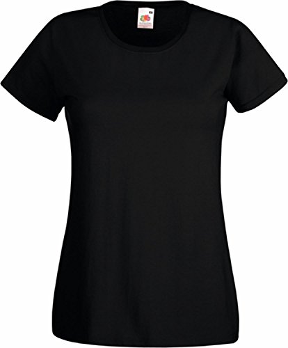 Basic T-Shirt "Valueweight" - für Damen Farbe schwarz Größe S von Fruit of the Loom