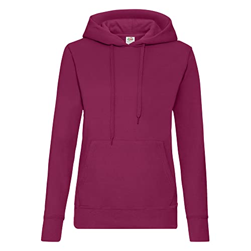 Classic Hooded Sweat Lady-Fit - Farbe: Burgundy - Größe: XL von Fruit of the Loom