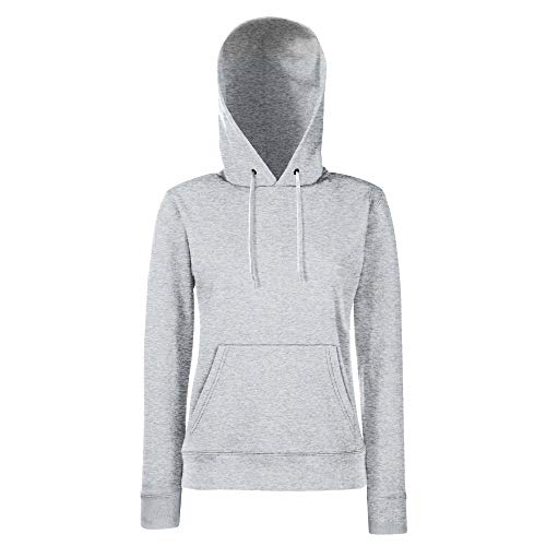 Classic Hooded Sweat Lady-Fit - Farbe: Heather Grey - Größe: M von Fruit of the Loom