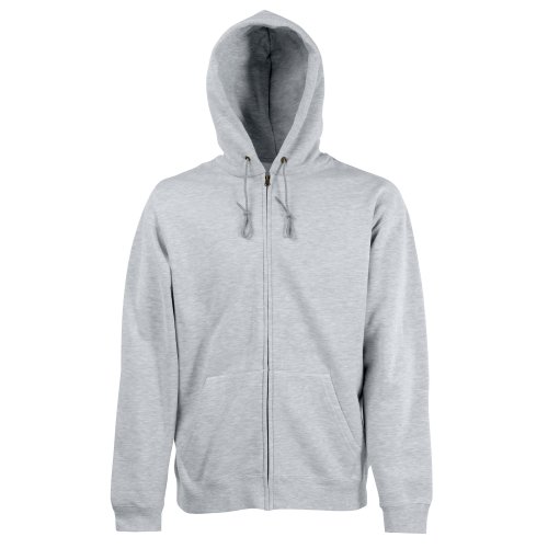 Classic Hooded Sweatjacke - Farbe: Heather Grey - Größe: S von Fruit of the Loom