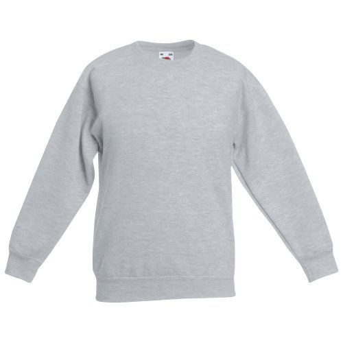 Classic Set-In Sweat Kids - Farbe: Heather Grey - Größe: 104 (3-4) von Fruit of the Loom