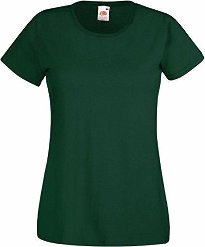 Damen Lady-Fit T-Shirt Größen - Shirtarena Bündel, Farbe:flaschengrün, Größe:L von Fruit of the Loom