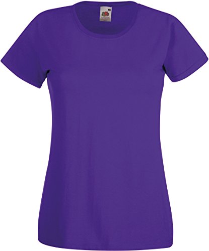 Damen Lady-Fit T-Shirt Größen - Shirtarena Bündel, Farbe:violett, Größe:XL von Fruit of the Loom