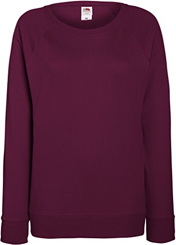 Damen Lightweight Raglan Sweat - In vielen tollen Farben Farbe Burgund Größe 2XL von Fruit of the Loom