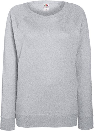 Damen Lightweight Raglan Sweat - In vielen tollen Farben Farbe Graumeliert Größe 2XL von Fruit of the Loom