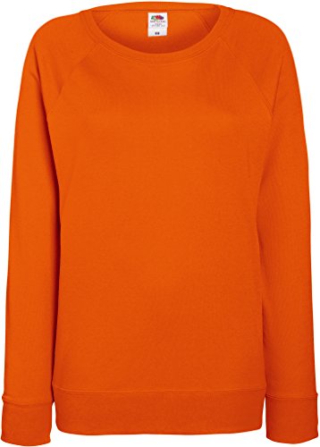 Damen Lightweight Raglan Sweat - In vielen tollen Farben Farbe Orange Größe M von Fruit of the Loom