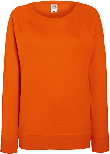 Damen Lightweight Raglan Sweat - In vielen tollen Farben Farbe Orange Größe S von Fruit of the Loom