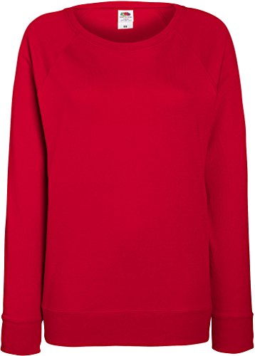 Damen Lightweight Raglan Sweat - In vielen tollen Farben Farbe Rot Größe XL von Fruit of the Loom
