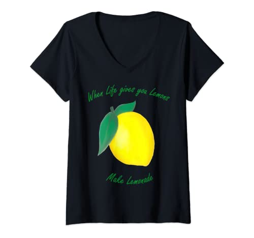 Damen Wenn das Leben dir Zitronen gibt T-Shirt mit V-Ausschnitt Damen Wenn das Leben dir Zitronen gibt T-Shirt mit V-Ausschnitt von Fruit