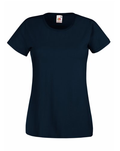 FOTL Lady Fit Valueweight T Shirt Colour=Deep Navy Größe=M von Fruit of the Loom