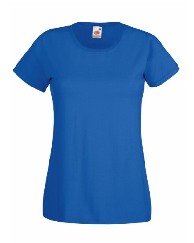 FOTL Lady Fit Valueweight T Shirt Colour=Royal Größe=M von Fruit of the Loom