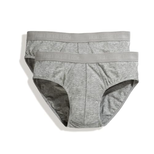 FRUIT OF THE LOOM 2er Pack Sport Slips, grau, M von Fruit of the Loom