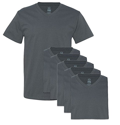 FRUIT OF THE LOOM Herren 6er Pack Stay-Tucked V-Ausschnitt T-Shirt Gr. XL, anthrazit FRUIT OF THE LOOM Herren 6er Pack Stay-Tucked V-Ausschnitt T-Shirt Gr. XL, anthrazit von Fruit of the Loom
