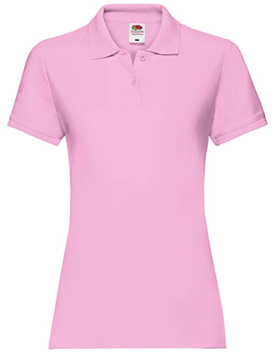 Fruit Of The Loom, Damen-Poloshirt, Pink L von Fruit of the Loom