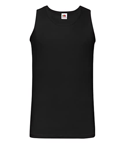 Fruit of the Loom Ärmelloses Sport-Tanktop für Herren, Schwarz, XL von Fruit of the Loom
