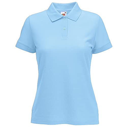 Fruit of the Loom Damen Lady-Fit 65/35 Pique Polo Shirt, Pastellblau, Gr.M von Fruit of the Loom