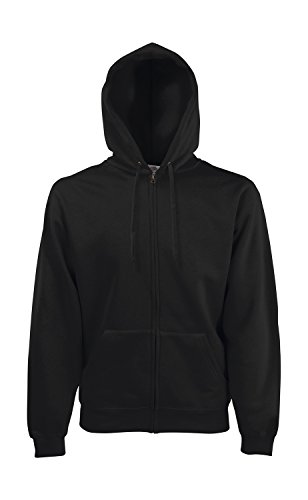 Classic Hooded Sweatjacke - Farbe: Black - Größe: XXL von Fruit of the Loom