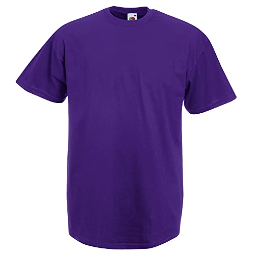 Fruit of the Loom Herren-Kurzarm-T-Shirt Gr. L, Violett (1) von Fruit of the Loom