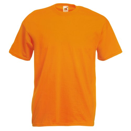 Fruit of the Loom Herren-T-Shirt, kurzärmlig, Grau, Hellorange, L von Fruit of the Loom
