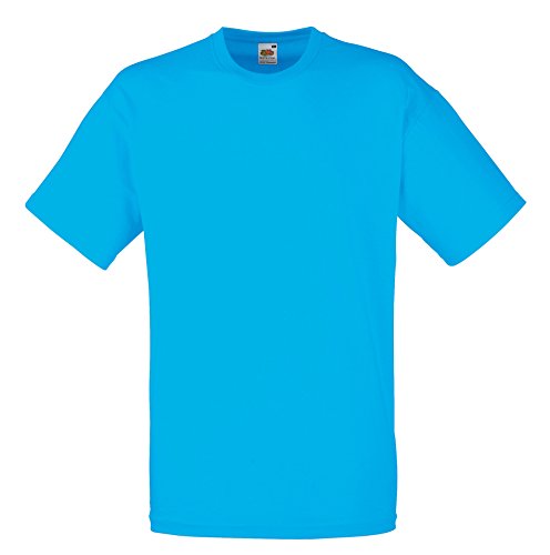 Fruit Of The Loom Herren Kurzarm T-Shirt Large,Blau - Azure Blue von Fruit of the Loom