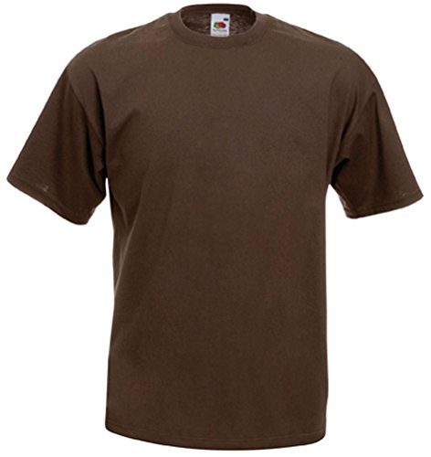 Fruit Of The Loom Herren Kurzarm T-Shirt Large,Braun - Chocolate von Fruit of the Loom