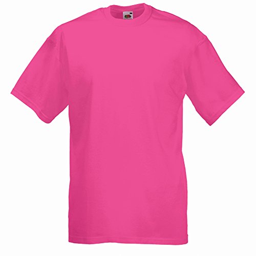 Fruit Of The Loom Herren Kurzarm T-Shirt Large,Rosa - Fuchsia von Fruit of the Loom