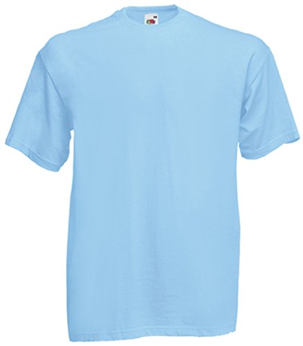 Fruit Of The Loom Herren Kurzarm T-Shirt Small,Blau - Himmelblau von Fruit of the Loom