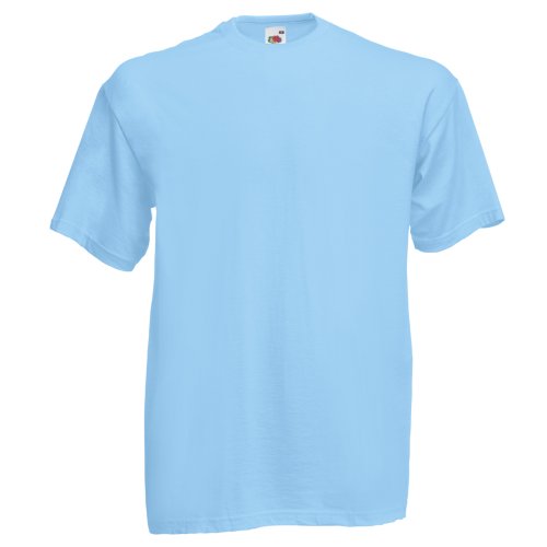 Fruit of the Loom Herren-T-Shirt, kurzärmlig, Grau, blau, XXL von Fruit of the Loom