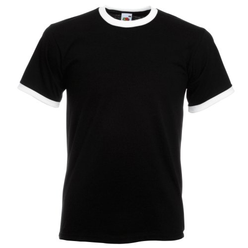 Fruit Of The Loom Herren T-Shirt Gr. XXL, Schwarz/Weiß von Fruit of the Loom