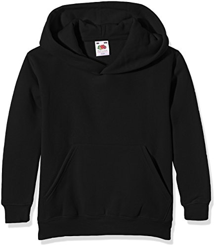 Fruit Of The Loom Unisex Kinder Kapuzenpullover Premium, Schwarz (Black), 7-8 Jahre (Herstellergröße: 30) von Fruit of the Loom