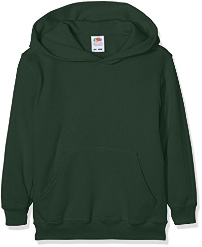 Fruit Of The Loom Jungen Regular Fit Kapuzenpullover Classic Hoodie, Green (Bottle Green), 152 (Herstellergröße: 12-13 Jahre) von Fruit of the Loom