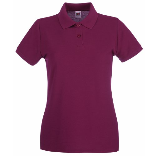 Fruit Of The Loom Lady-Fit Premium Polo Shirt 12,Rot - Burgunderrot von Fruit of the Loom