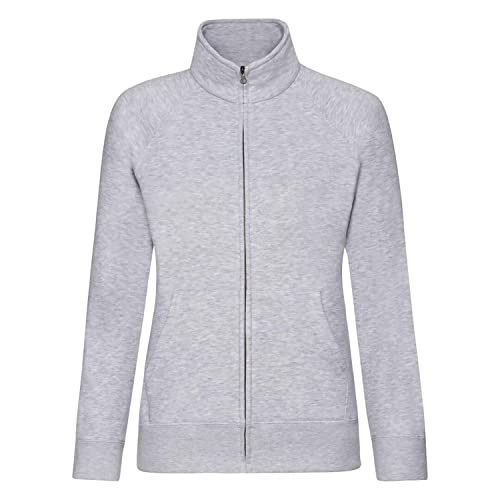 Premium Sweatjacke Lady-Fit - Farbe: Heather Grey - Größe: M von Fruit of the Loom