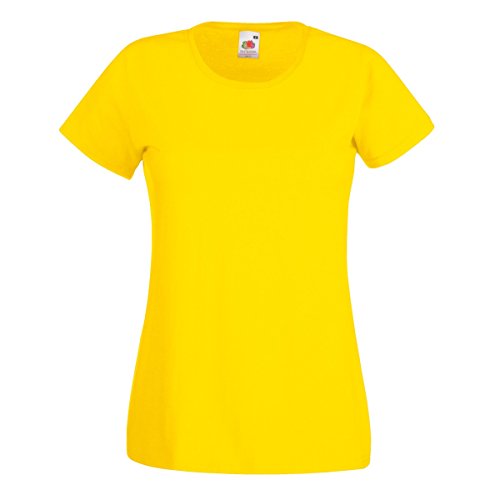 Fruit of the Loom Damen T-Shirt gelb gelb Medium von Fruit of the Loom