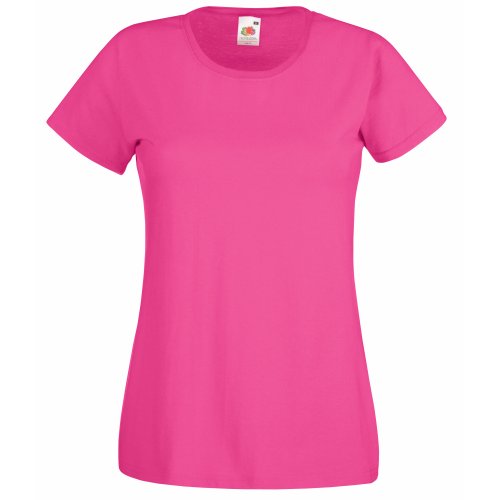 Fruit of the Loom Damen Poloshirt violett fuchsia XS von Fruit of the Loom