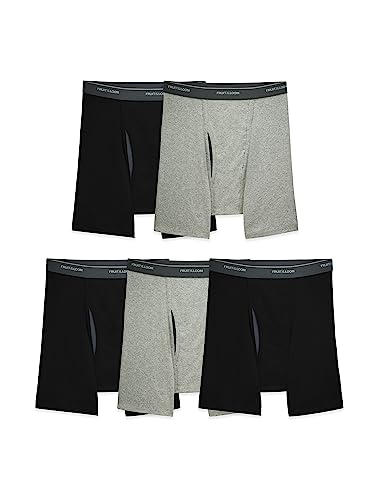 Fruit of the Loom Herren Coolzone Boxer Briefs, Moisture Wicking & Breathable, Assorted Color Multipacks Slip, 5er-Pack, Schwarz/Grau, X-Large von Fruit of the Loom