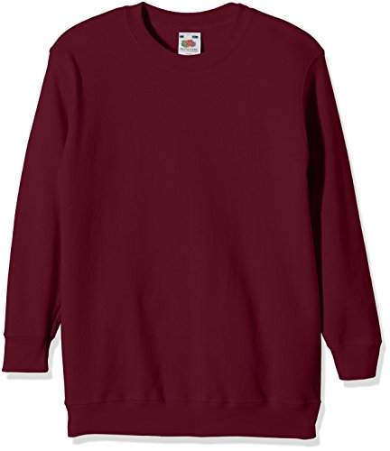 Fruit of the Loom Jungen Regular Fit Sweatshirt SS027B, Rot (Burgunderrot), 14/15 Jahre (Herstellergröße: 164cm) von Fruit of the Loom