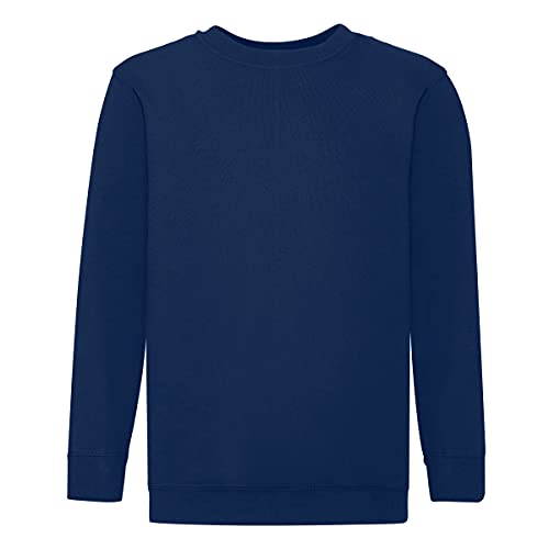 Fruit of the Loom Jungen Regular Fit Sweatshirt, Blau (Navy 32), Gr. 116 CM (Herstellergröße: 5/6 Jahre ) von Fruit of the Loom