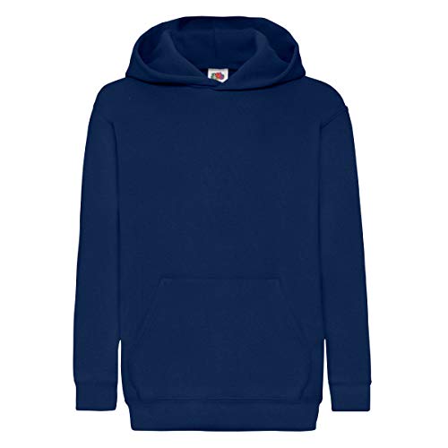 Unisex-Kapuzen-Sweatshirt/Hoodie für Kinder von Fruit of the Loom Gr. 12 Jahre, navy von Fruit of the Loom