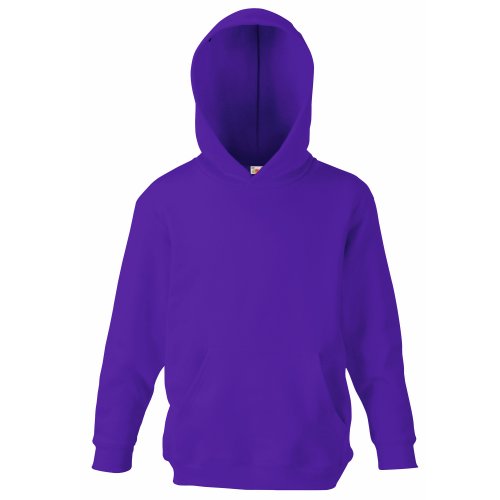 Unisex-Kapuzen-Sweatshirt/Hoodie für Kinder von Fruit of the Loom Gr. 5 Jahre, violett von Fruit of the Loom