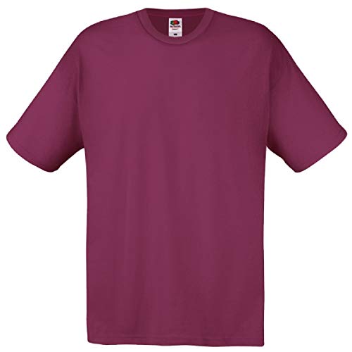 Fruit of the Loom Herren Original T-Shirt, Bordeaux, Large von Fruit of the Loom