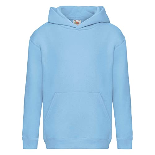 Fruit Of The Loom Unisex Kinder Kapuzenpullover Premium, Blau (Sky), 7-8 Jahre (Herstellergröße: 30) von Fruit of the Loom