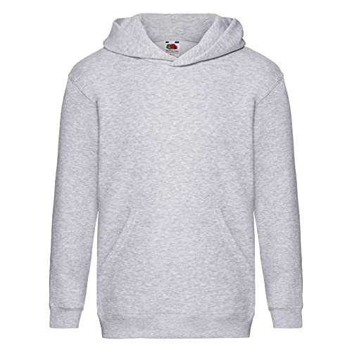 Fruit Of The Loom Unisex Kinder Kapuzenpullover Premium, Grau (Heather Grey), 5-6 Jahre (Herstellergröße: 26) von Fruit of the Loom