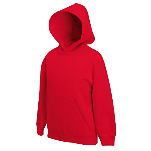 Fruit Of The Loom Unisex Kinder Kapuzenpullover Premium, Rot (Red), 7-8 Jahre (Herstellergröße: 30) von Fruit of the Loom