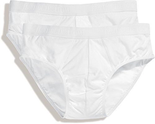 Fruit of The Loom Herren Slip Classic Sport Brief (2er Pack) Mehrfarbig White/White S von Fruit of the Loom