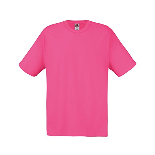 Fruit Of The Loom Original Full Cut, T-Shirt Gr. L, fuchsia von Fruit of the Loom