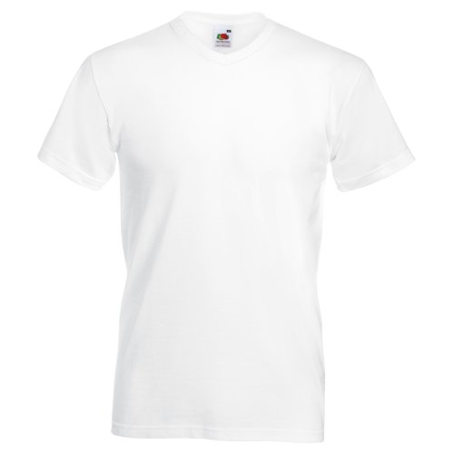 Fruit of The Loom Herren T-Shirt Valueweight V-Neck T Weiß White S von Fruit of the Loom