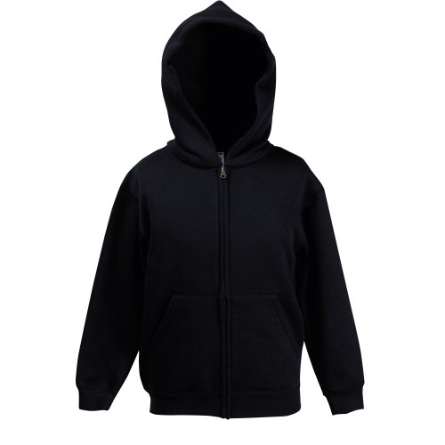 Fruit of the Loom Kinder Unisex Kapuzenjacke Premium 70/30 (7/8 Jahre) (Schwarz) von Fruit of the Loom