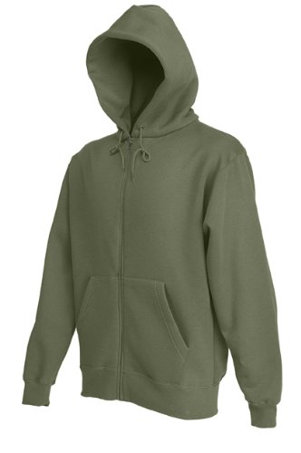 Fruit of the Loom Mens Zip Through Hooded Sweatshirt Hoodie Classic Olive Medium von Fruit of the Loom