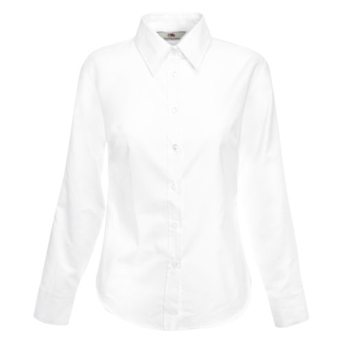 Fruit of The Loom Oxford Bluse Langarm Lady-Fit - Farbe: White - Größe: XXL von Fruit of the Loom